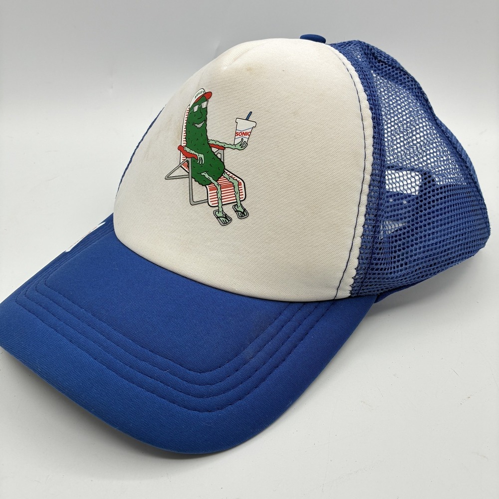 Sonic Drive-In Grillo's Pickles Relaxing Pickle Trucker Hat Blue White